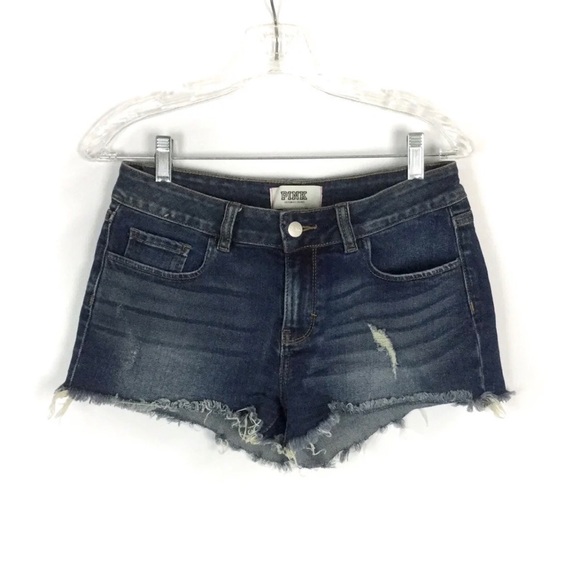PINK Victoria's Secret Pants - 🔴 3/$15 Pink VS Distressed Denim Cutoff Shorts 6